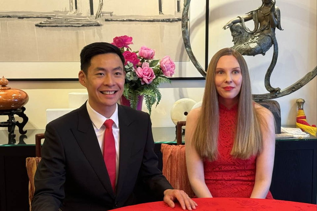 Leung Chuen-yan (left) married Mimmi Mononen on Sunday. Photo: Facebook/CY Leung