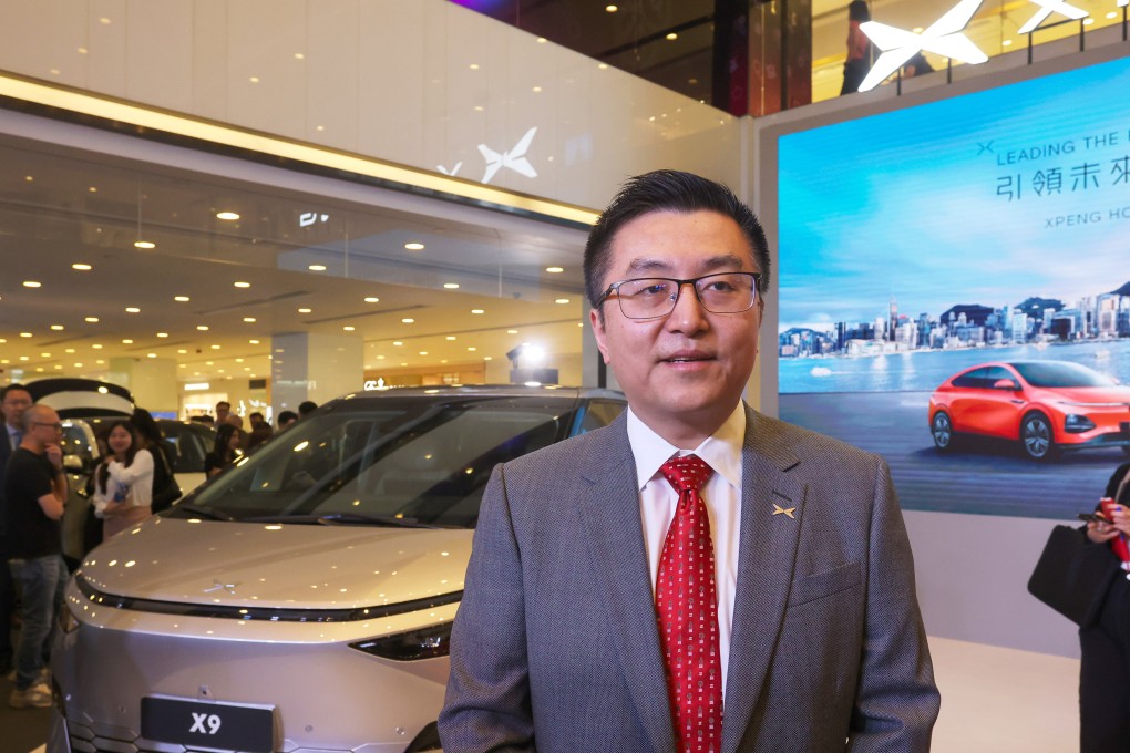 Xpeng’s vice-chairman and president Brian Gu at the official launch of the company’s cars in Hong Kong on Friday. Photo: Jonathan Wong