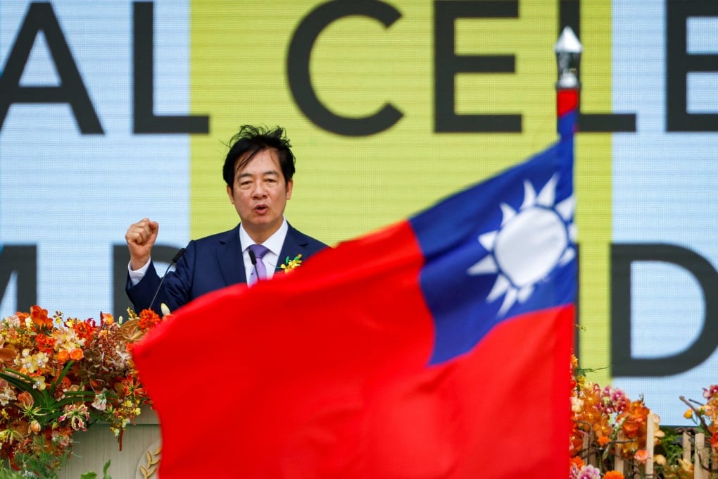 Lai Ching-te, who was sworn in as Taiwanese leader on Monday, delivers his first speech after the inauguration. Photo: Reuters