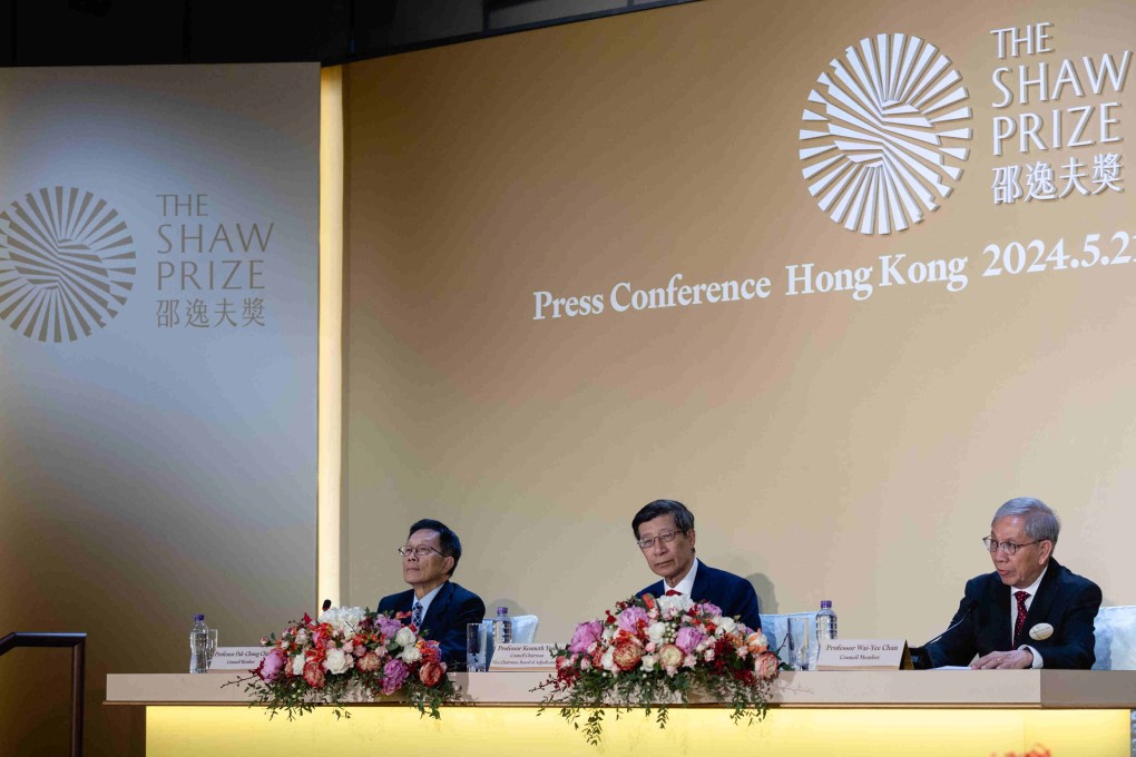 Council members of Hong Kong’s Shaw Prize announce the winners of the award. Photo: Edmond So
