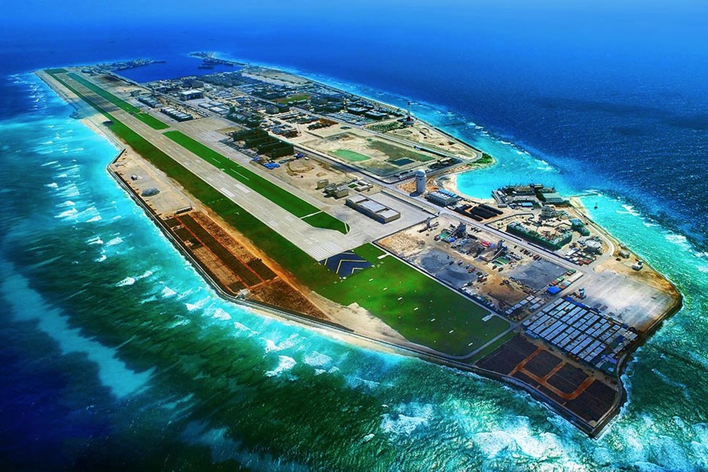 Yongshu, also known as Fiery Cross, is one of China’s artificial Islands in the South China Sea. Photo: PLA