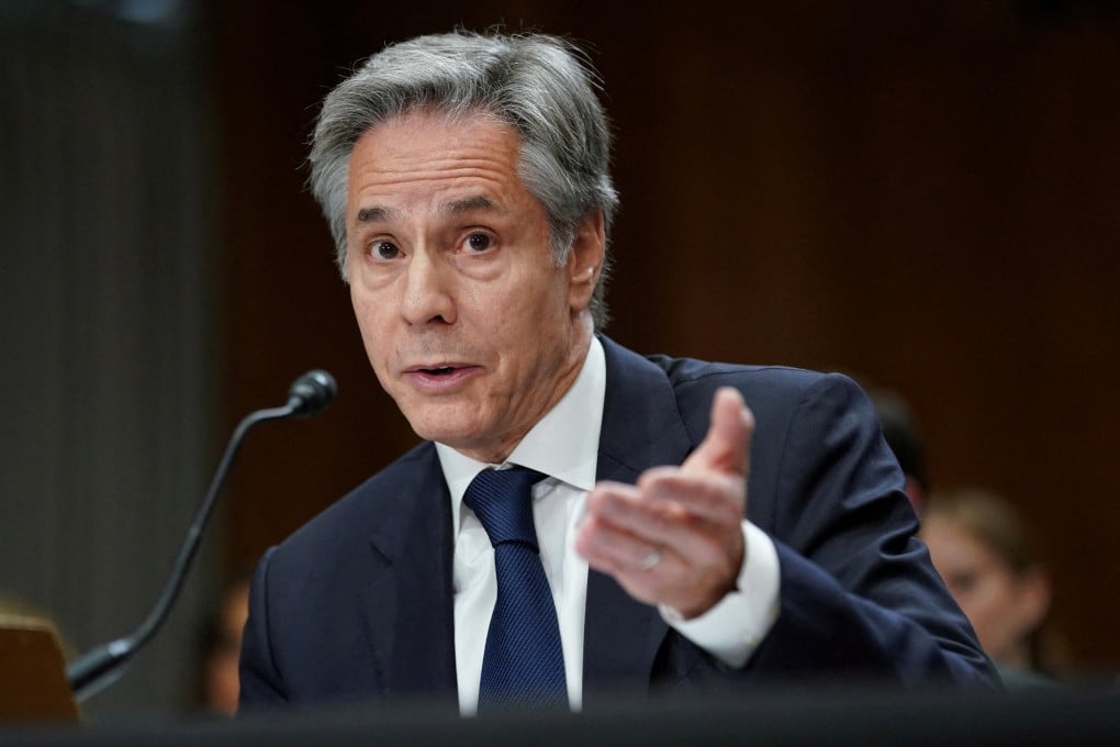 US Secretary of State Antony Blinken testifies before a Senate Foreign Relations committee hearing on Capitol Hill in Washington on Tuesday. Photo: Reuters