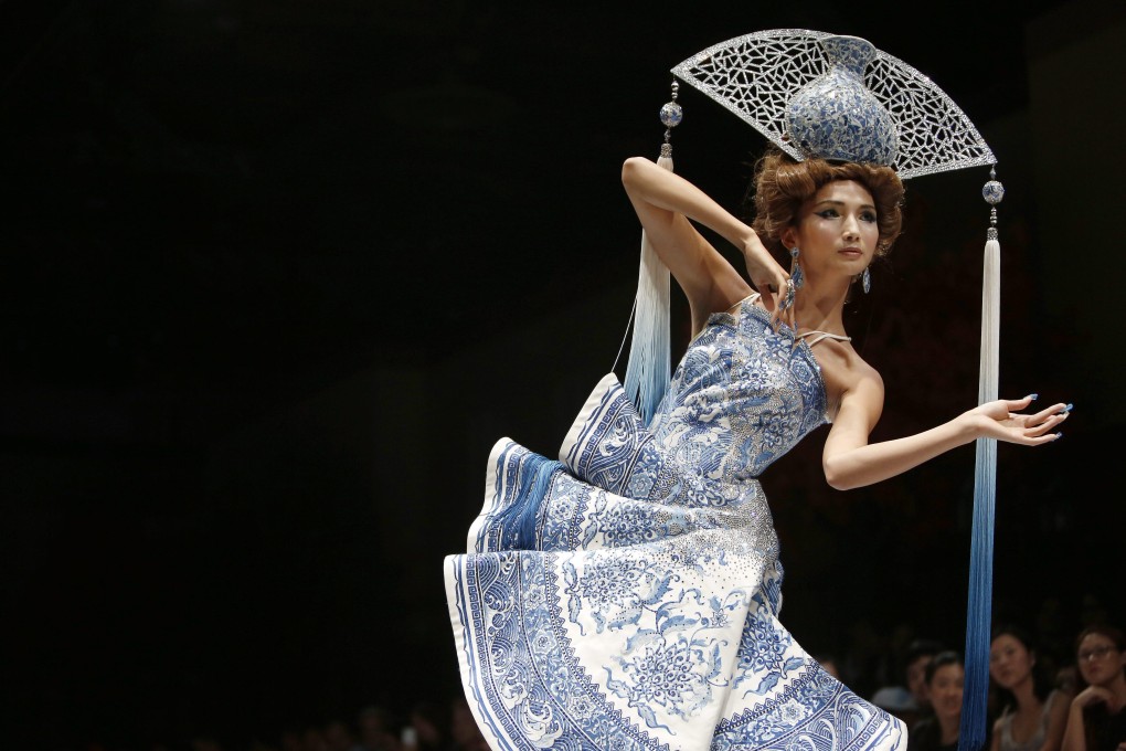 A dress designed by top Chinese couturier Guo Pei, whose work will feature in a special exhibition later this year. Photo: EPA