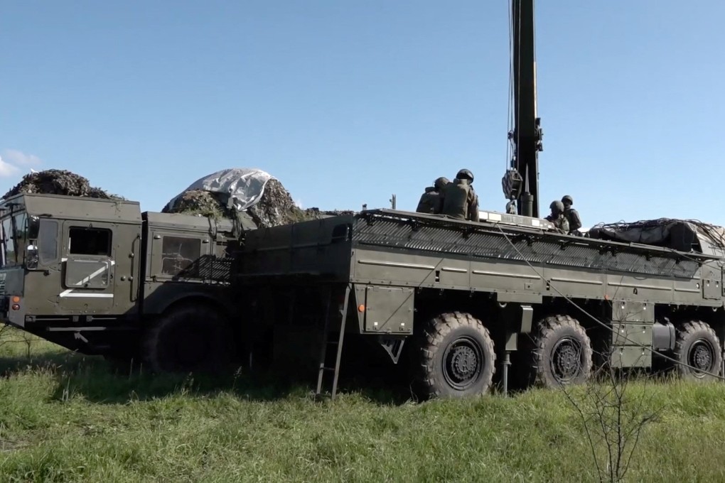 Footage released on Tuesday shows Russian service members atop an Iskander missile system at an unknown location in Russia’s Southern Military District. Photo: Russian Defence Ministry via Reuters