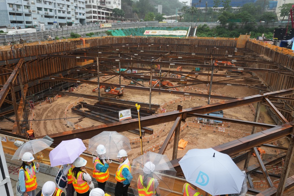 The Drainage Services Department also unveiled a stormwater storage tank in Kwun Tong as part of efforts to manage floods. Photo: Sam Tsang