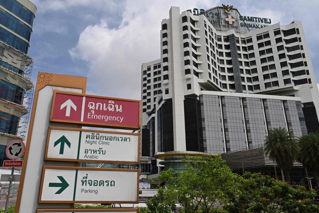 A general view shows the exterior of Samitivej Srinakarin Hospital, where some of the injured passengers on a turbulence-hit Singapore Airlines flight were being treated, in Bangkok. Photo: AFP