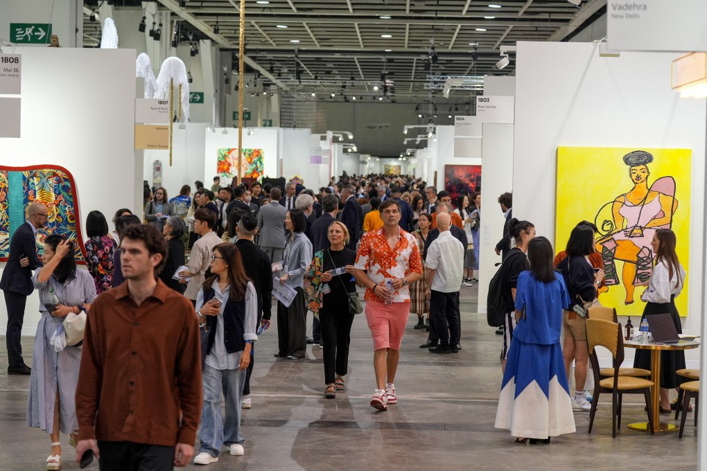 Visitors admire artworks at Art Basel, Asia’s biggest art fair, at the Hong Kong Convention and Exhibition Centre in Wan Chai in March 2024, an example of a successful major event already being staged. Photo: Eugene Lee