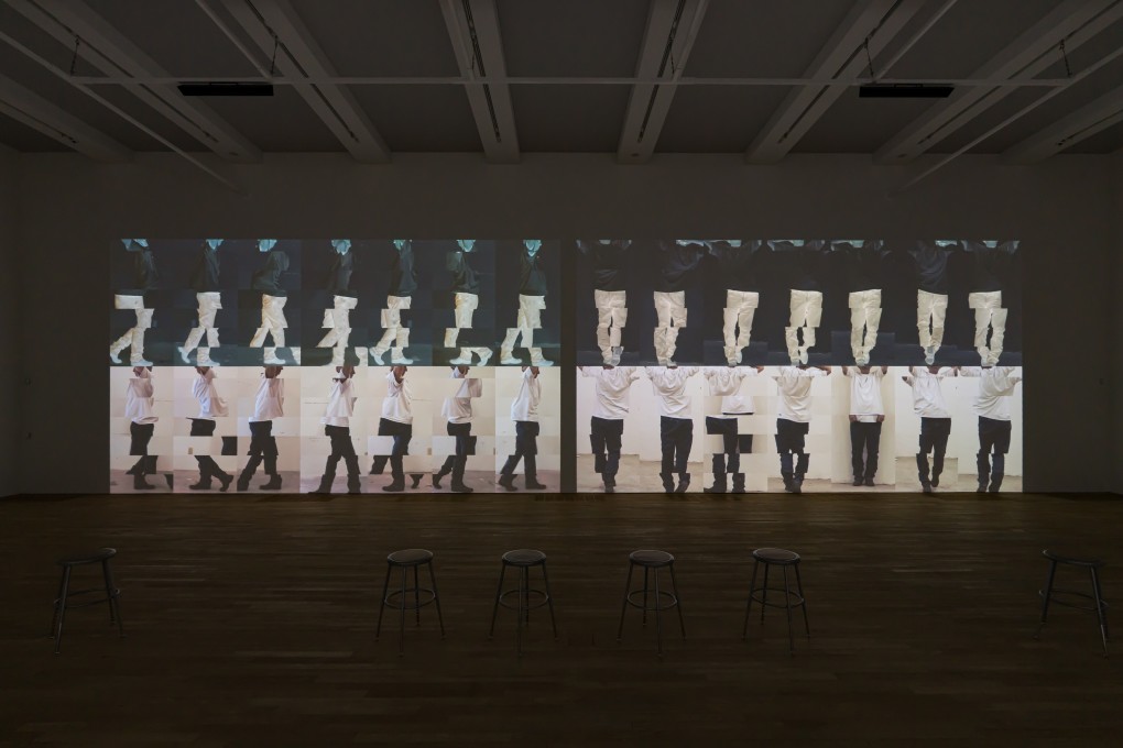 Bruce Nauman video art on display at the American multimedia artist’s retrospective at Hong Kong’s Tai Kwun Contemporary. This work is Contrapposto Studies, I through VII (2015/2016), jointly owned by Pinault Collection and the Philadelphia Museum of Art. Photo: Jimmy Ho/courtesy of Tai Kwun