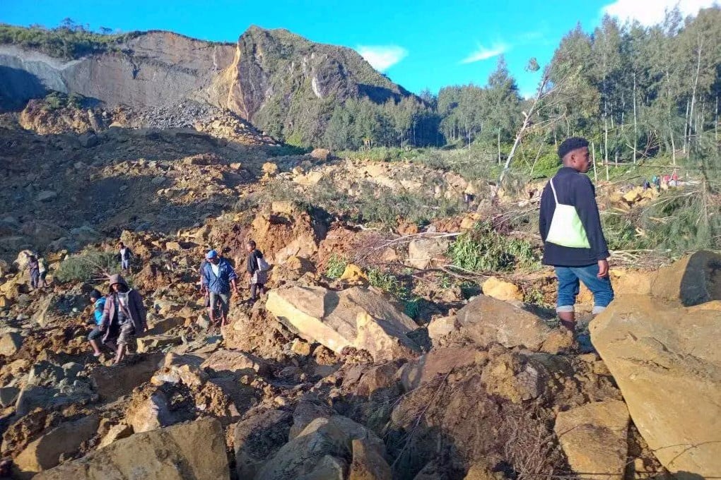 The area where a landslide hit a remote village in northern Papua New Guinea. Photo: dpa