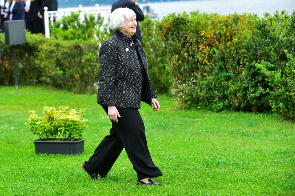 US Secretary of the Treasury Janet Yellen attends a G7 finance leaders meeting in Italy on May 24. Photo: Reuters