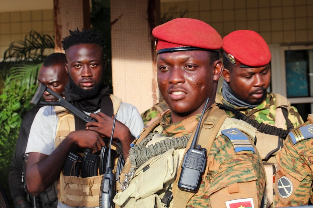 Burkina Faso’s military leader Ibrahim Traore is escorted by soldiers in Ouagadougou, Burkina Faso, in October 2022. Photo: Reuters