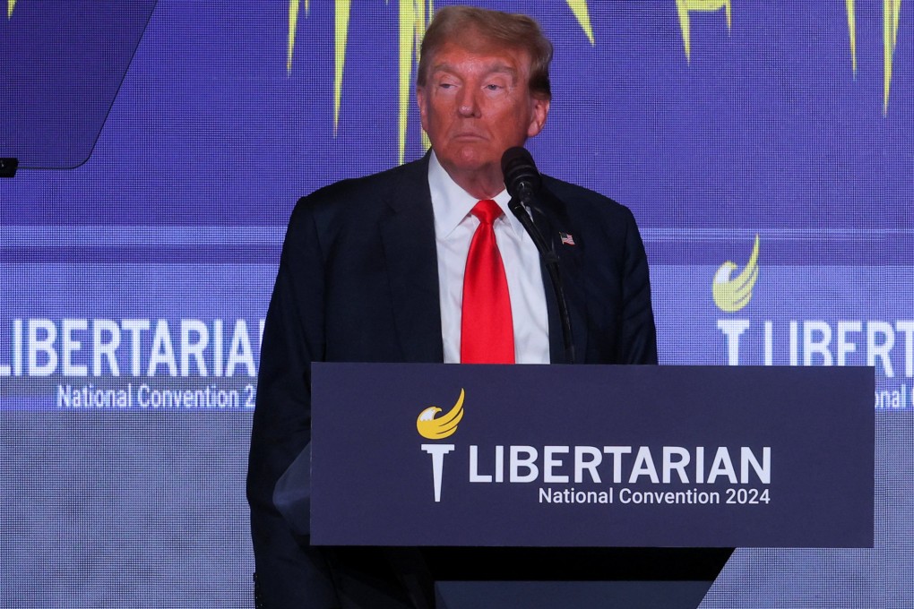 Former US President and Republican presidential candidate Donald Trump was booed repeatedly while addressing the Libertarian Party National Convention on Saturday. Photo: Reuters
