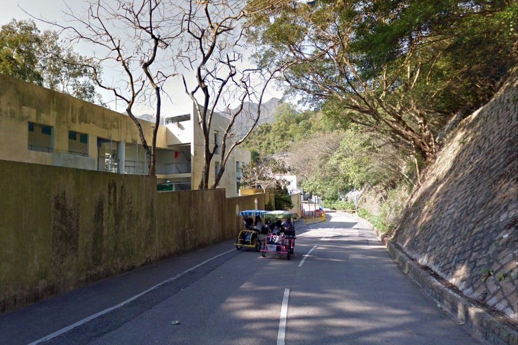 The downhill section leading to the boom barrier, where the accident occurred. Photo: Handout