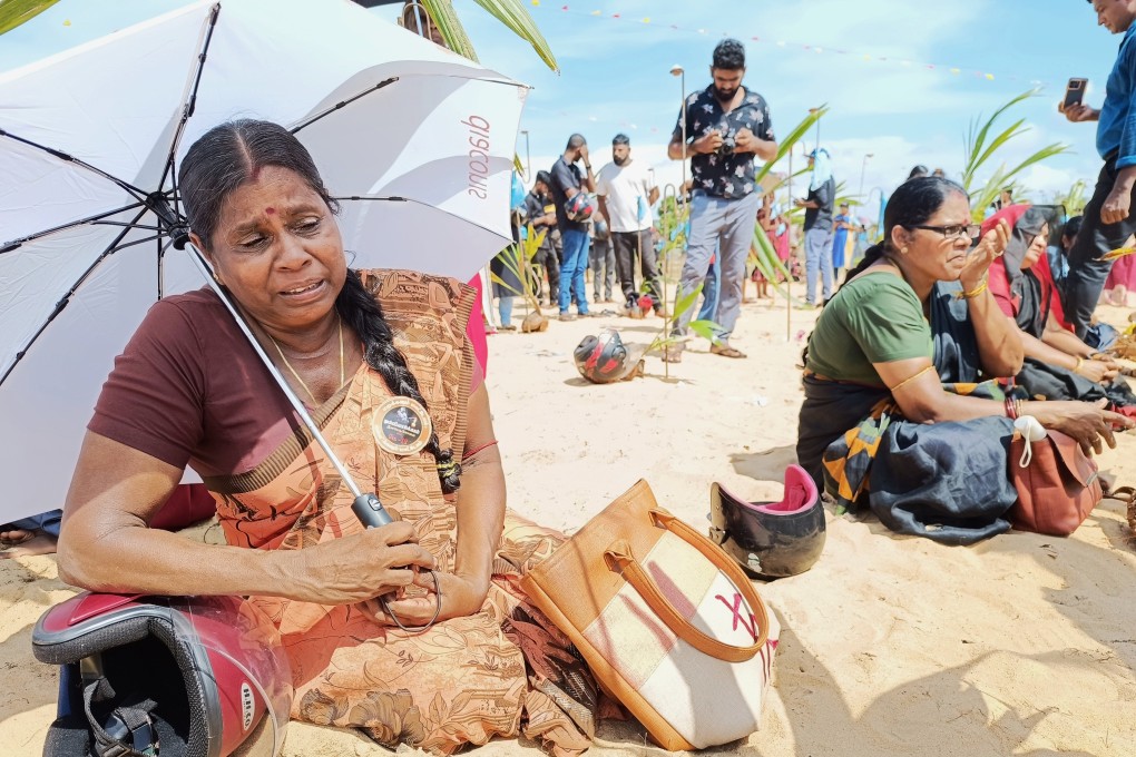 A Tamil mother mourning at the commemoration held to remember the fallen Tamils at the Northern village of Mullivaikkal, on May 18, where, 15 years ago, the last battle of Sri Lanka’s civil war was fought. Photo: Dimuthu Attanayake