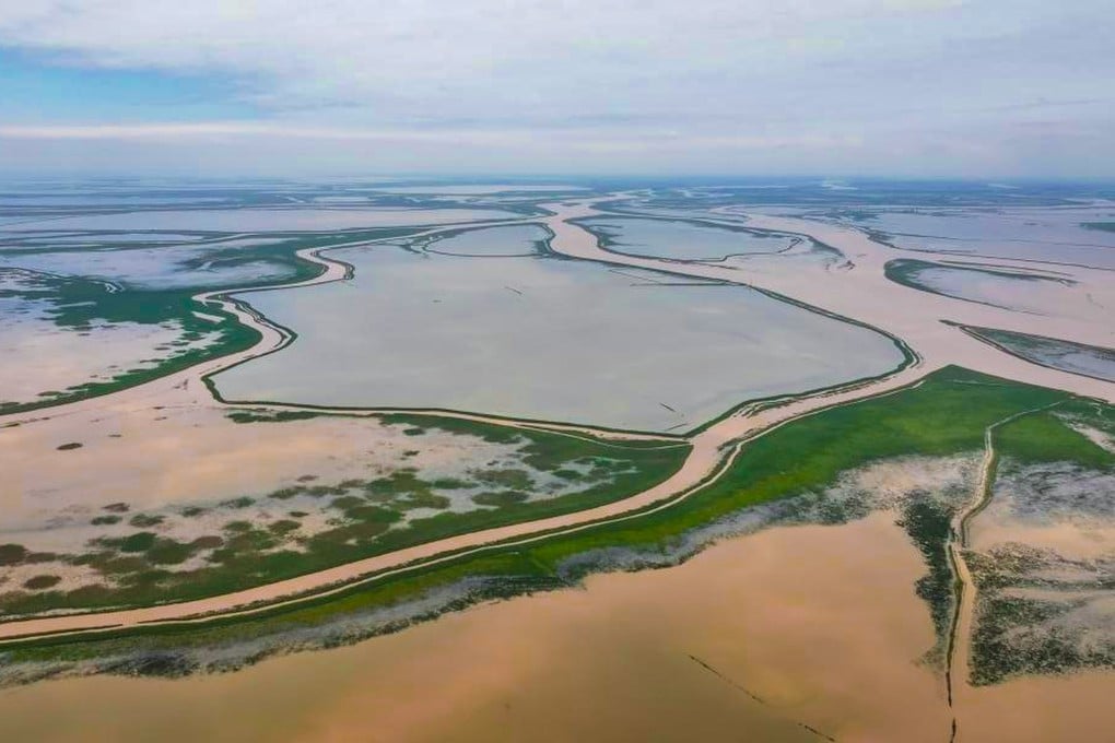 Issues flagged in a central ecological and environmental inspection report include wide swathes of illegal lowland enclosures in the Poyang Lake area. Photo: Handout