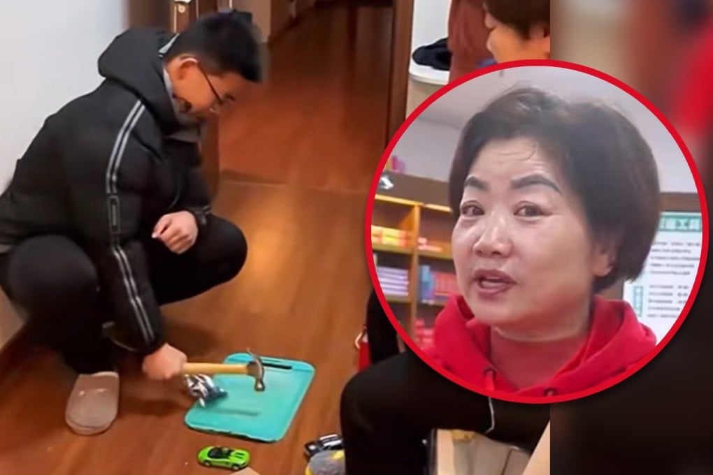 A self-styled education expert in China who uses physical punishment on her students has been slammed for being a bully. Photo: SCMP composite/Douyin