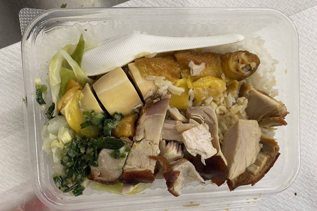 The food included rice with roast pork and soy sauce chicken, both typical Cantonese dishes. Photo: Handout