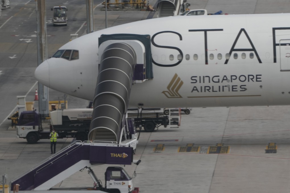 The Singapore Airlines aircraft that operated flight SQ321, which was hit by severe turbulence, returned to Singapore on Sunday. Photo: AP
