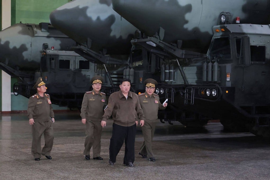 North Korean leader Kim Jong-un visits a defence industrial complex at an undisclosed location in North Korea. Photo: KCNA via KNS/AFP