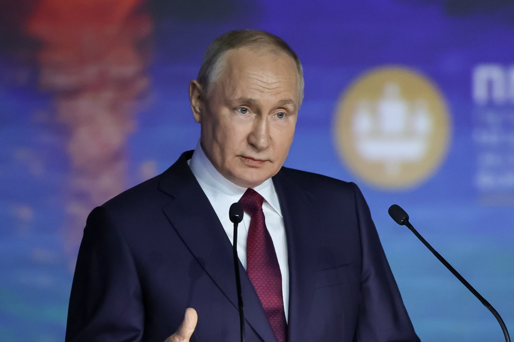 Russian President Vladimir Putin attends the plenary session of The St. Petersburg International Economic Forum in June 2023. Photo:  EPA-EFE/Handout/RIA