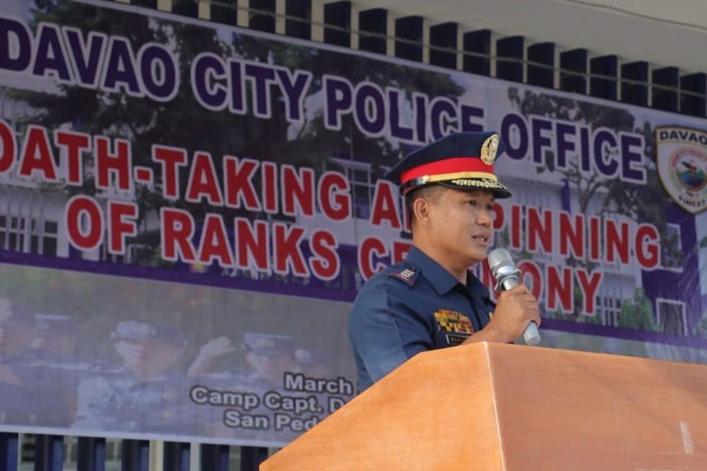 Philippine Police Colonel Richard Bad-ang, one of ex-president Rodrigo Duterte’s most trusted police officers, has been removed from post as Davao City police chief. Photo: Handout