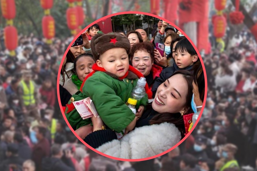 The Post delves into an ancient festival, still held  today in China, which sees parents pursue strangers in parks to become godfathers of their children. Photo: SCMP composite/Sina/sichuan.scol.com.cn