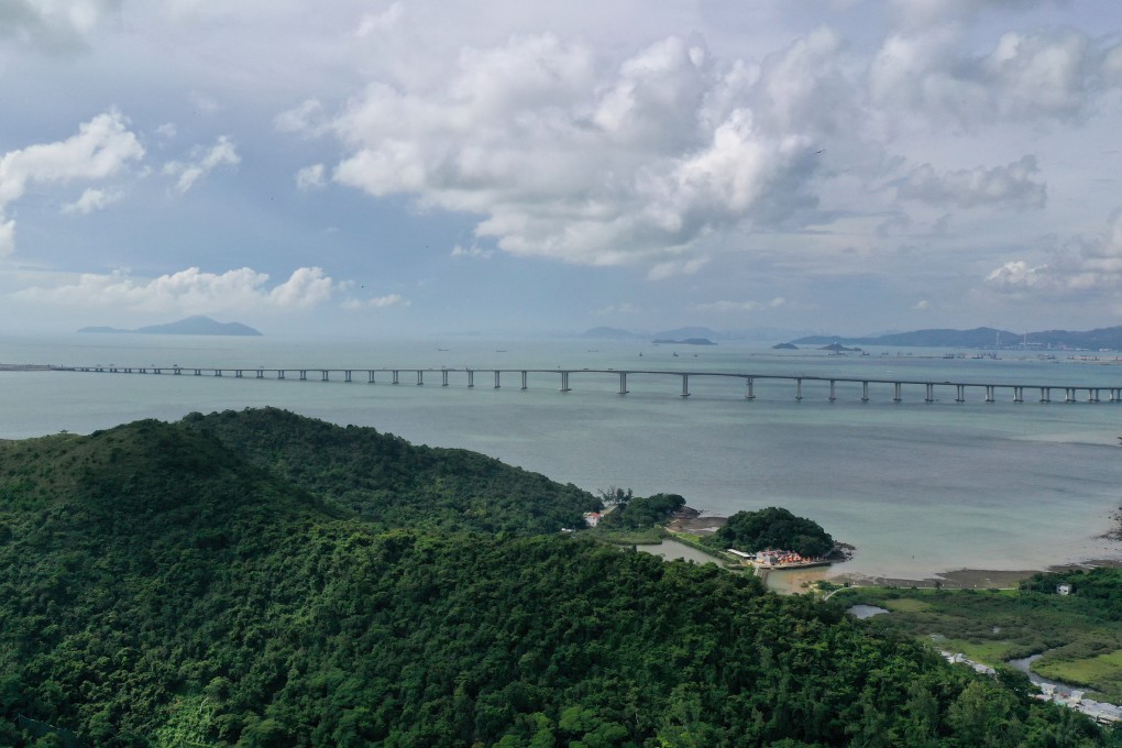 An aerial view of the Hong Kong-Zhuhai-Macau Bridge from Tai O. To improve tourism, Hong Kong can be packaged with the rest of the Greater Bay Area. Photo: Nora Tam