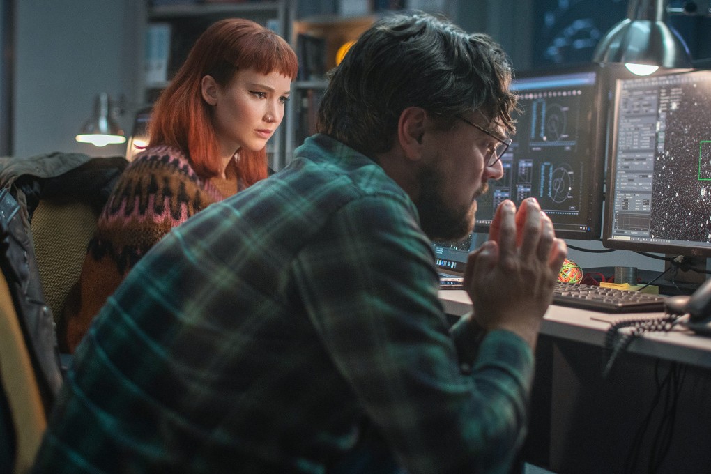 Jennifer Lawrence and Leonardo DiCaprio in a still from Don’t Look Up, which is a metaphor for climate change. Fewer than 10 per cent of 250 films in a study failed to present climate change or even acknowledge it. Photo: TNS