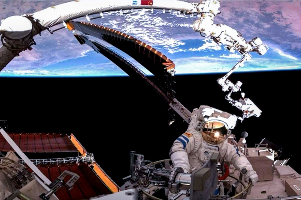 On Tuesday morning, Chinese astronauts put armour on Tiangong space station in the longest spacewalk undertaken by Chinese astronauts. Photo: CMSA