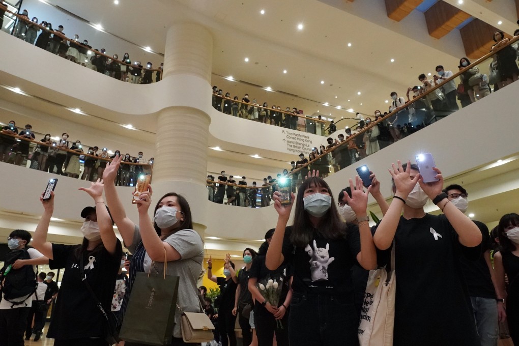 Anti-government protesters gather at Pacific Place in Admiralty in June 2020. Photo: Felix Wong