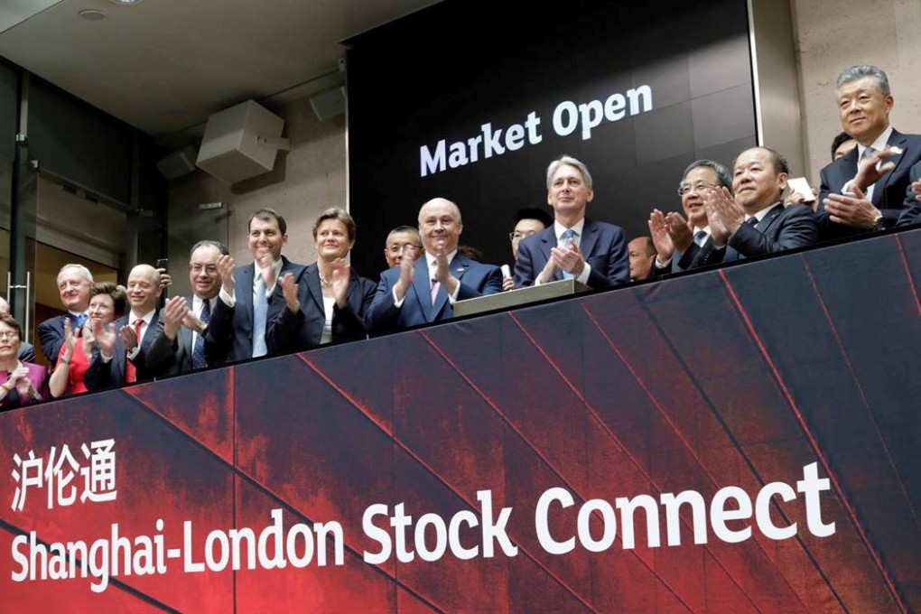 A ceremony for the launch of the London-Shanghai stock connect is held at the London Stock Exchange on June 17, 2019. Photo: Reuters