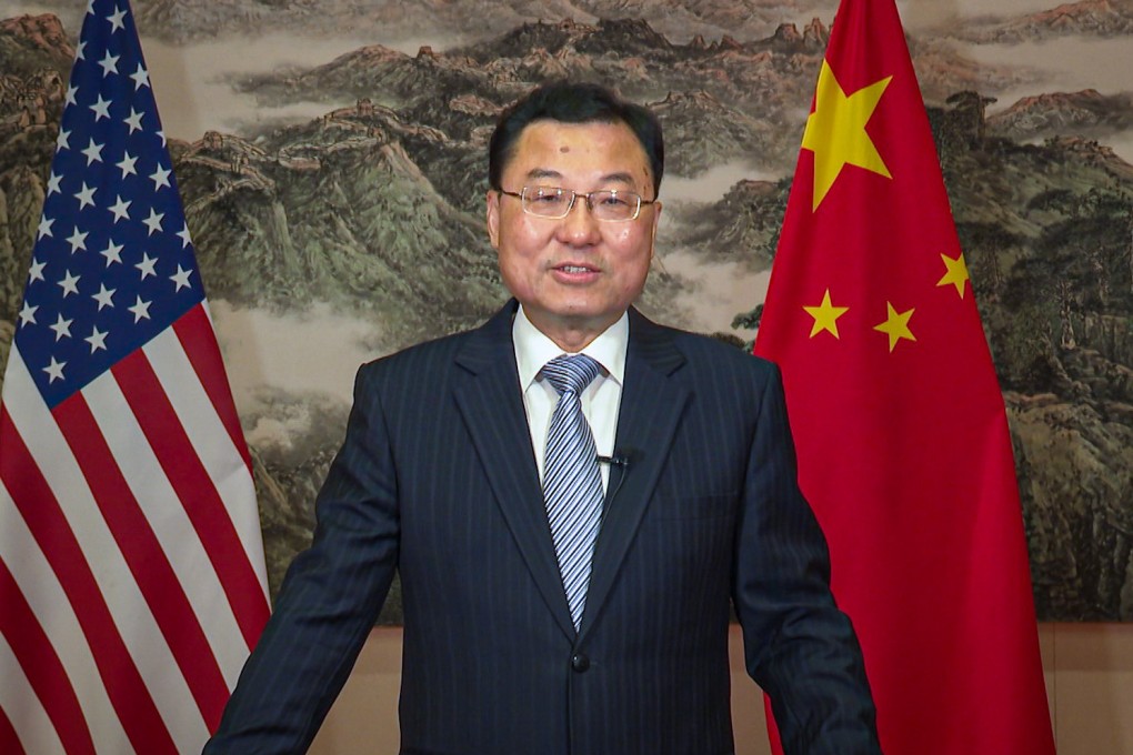 Chinese ambassador to the US Xie Feng, who delivered a speech via video at climate talks in Berkeley on Wednesday. Photo: X/ @AmbXieFeng