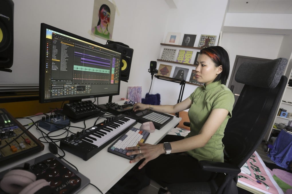 Abby Yuen, aka DJ Just Bee, at her studio in Kwai Chung, Hong Kong. Music was the only thing that stuck with her growing up, and years later she found out why: she has ADHD. Photo: Jonathan Wong