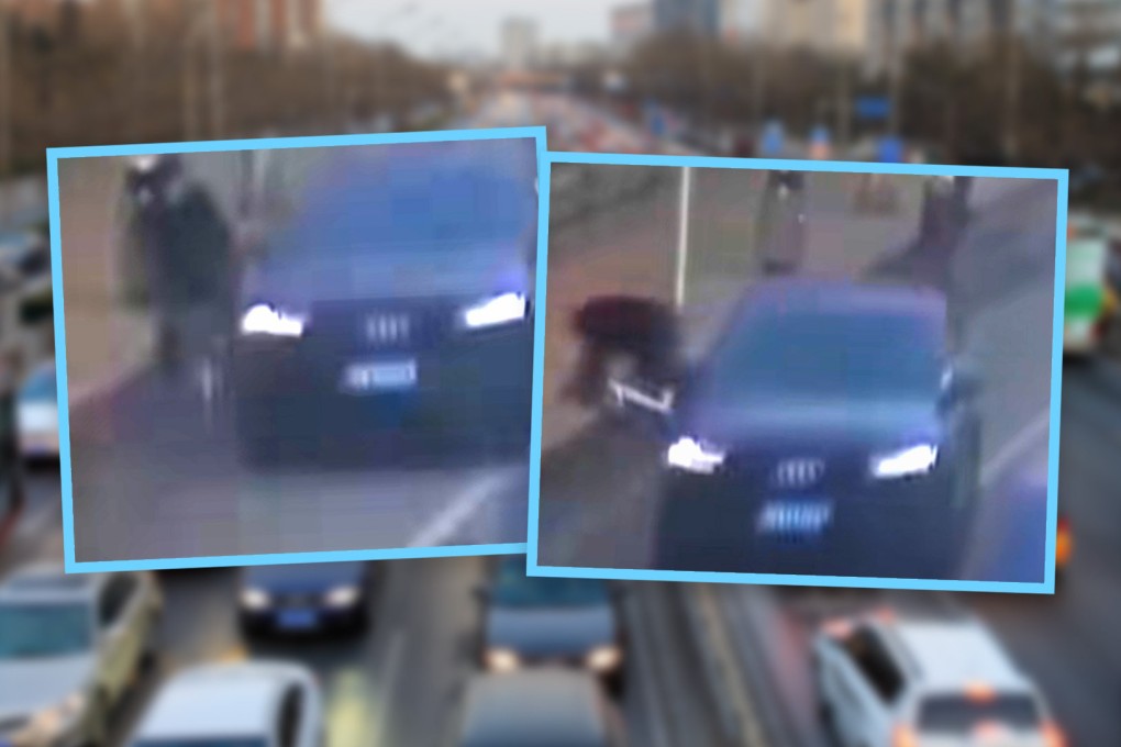 A bicycle rider in Beijing has been detained for staging fake road accidents in China’s capital after he netted US$14,000 in “compensation” payouts from car drivers who “hit” him. Photo: SCMP composite/Shutterstock/Douyin