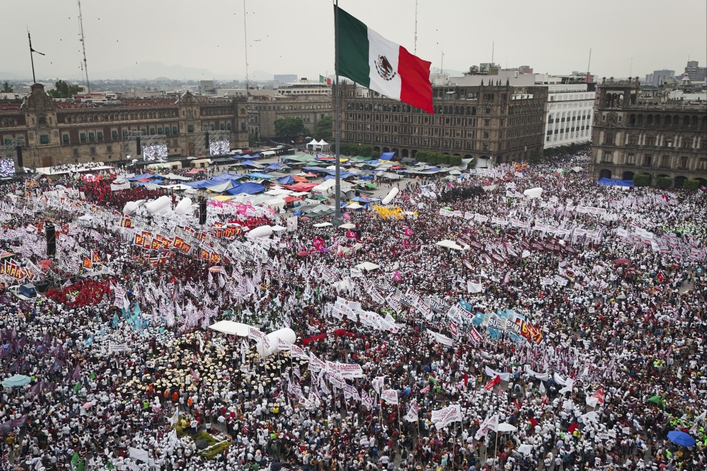 Supporters of presidential candidate Claudia Sheinbaum rally in Mexico City. Photo: AP