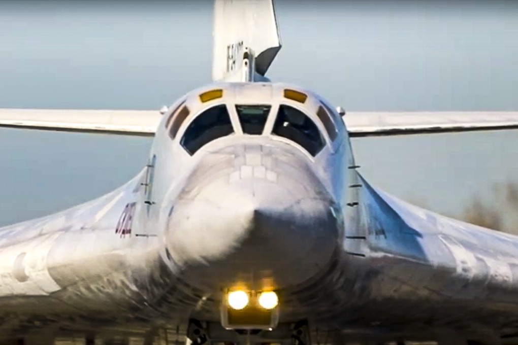 A Russian long-range Tu-160 bomber. File photo: Russian Defence Ministry Press Service via AP