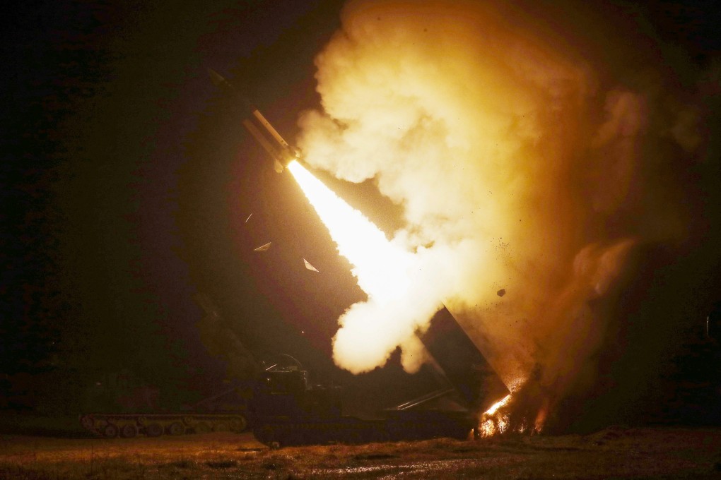 The US prohibits Ukraine from using ATACMS, which have a range of up to 300km, for deep strikes inside Russia. File photo: South Korea Defence Ministry via AP