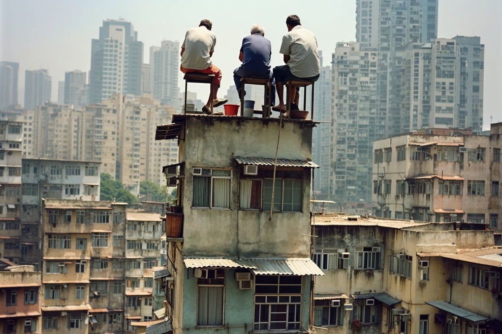 Breathing Space, one of a series of AI-generated images by Hong Kong artist Bianca Tse based on Kowloon Walled City, was inspired by photographs by Greg Girard of the former enclave in urban Hong Kong. Photo: AI-generated image/Bianca Tse