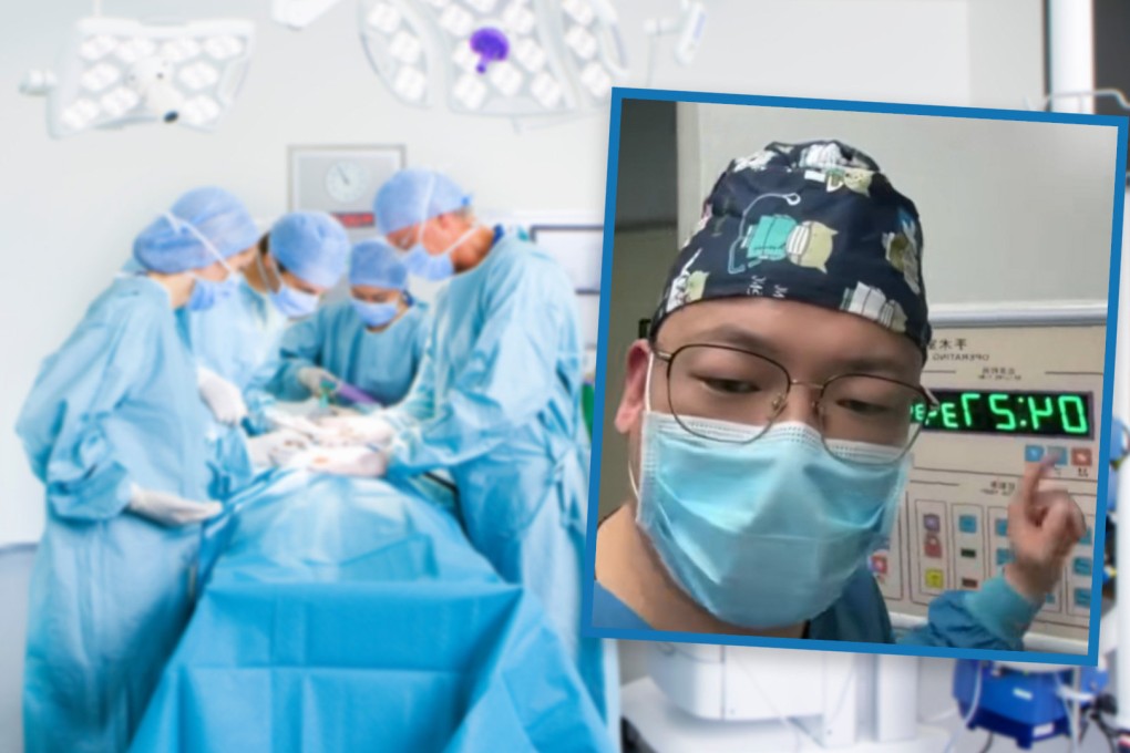 A doctor online influencer in China has been banned for staging fake operations on social media to boost his online profile. Photo: SCMP composite/Shutterstock/Douyin