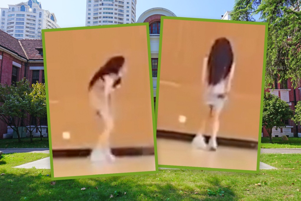 A middle-aged woman in China has taken an extreme form of revenge against her teenage lover, by streaking through the college campus on which he studies. Photo: SCMP composite/Shutterstock/Weibo