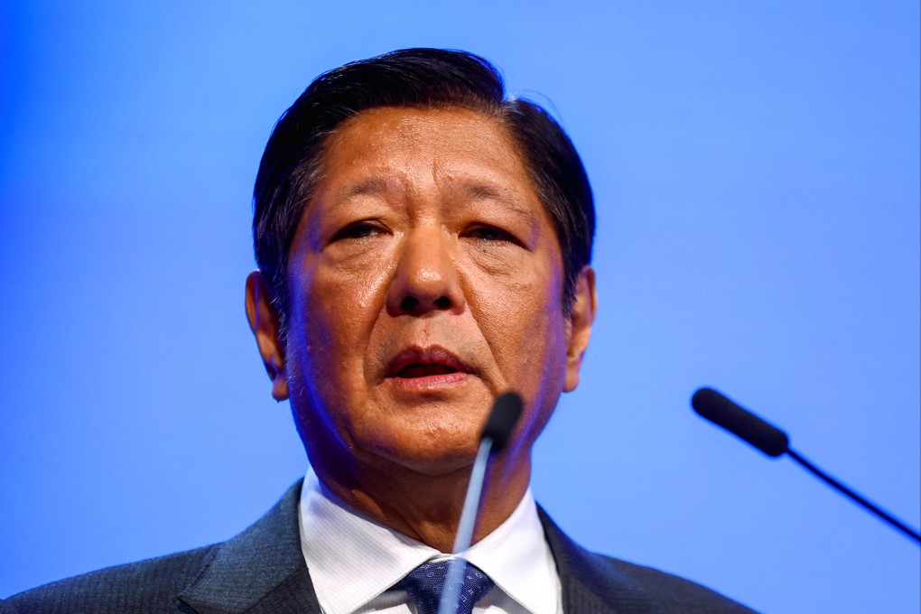 Philippine President Ferdinand Marcos Jnr delivers a keynote address at the Shangri-La Dialogue in Singapore. Photo: Reuters
