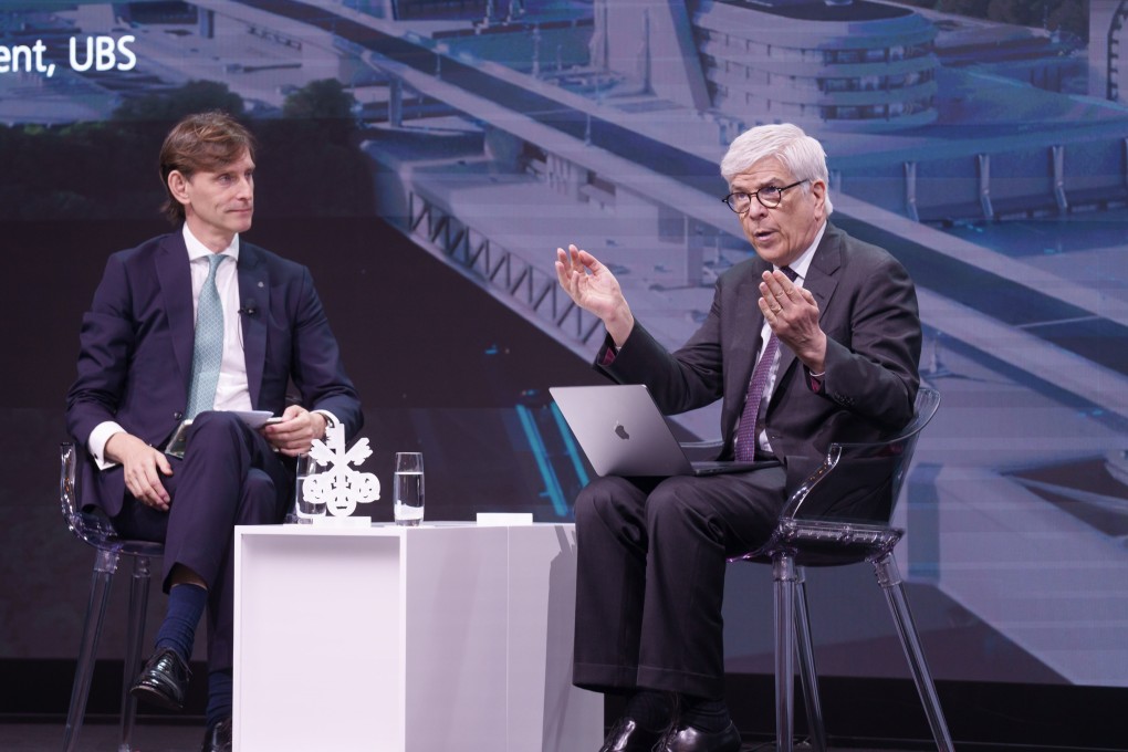 Nobel Prize-winning economist Paul Romer (right) speaks on urban economic growth during the UBS Asian Investment Conference in Hong Kong on May 29, 2024. Photo: Handout