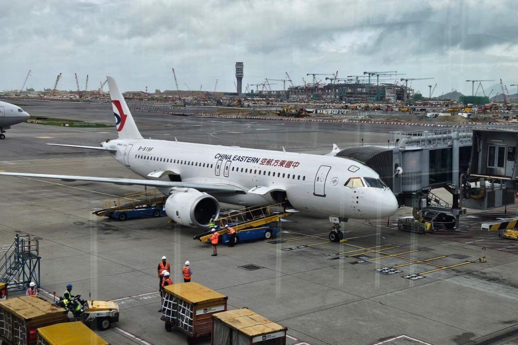 China’s first home-grown narrowbody jet prepares for its first commercial flight from Hong Kong on Saturday. Photo: Facebook/Transport and Logistics Bureau