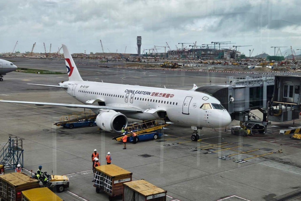China’s first home-grown narrowbody jet prepares for its first commercial flight from Hong Kong on Saturday. Photo: Facebook/Transport and Logistics Bureau