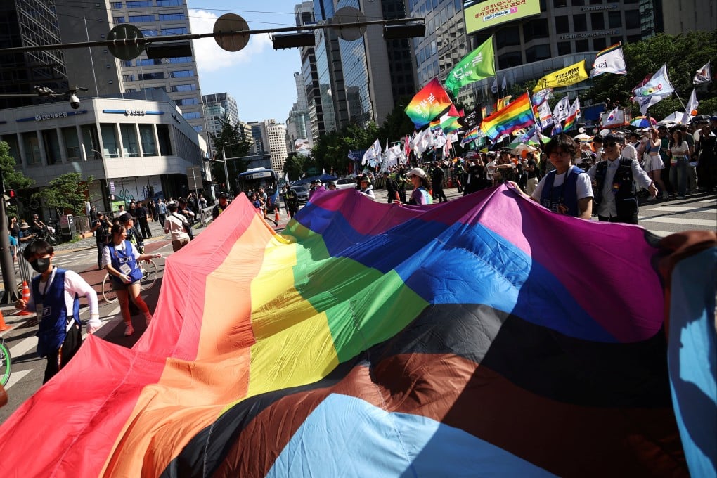 South Korea’s Pride Parade, marking its 25th anniversary and one of the largest in Asia, was denied permission to gather at the Seoul Plaza in front of City Hall, where the main festivities have traditionally been held. Photo: Reuters
