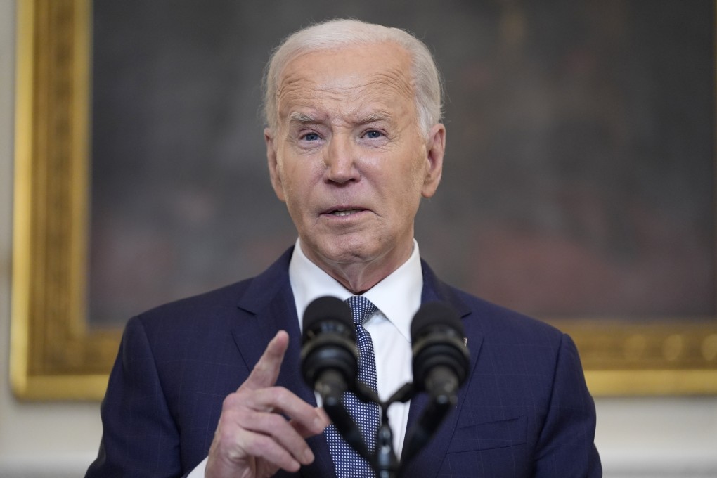 US President Joe Biden speaks at the White House on Friday. Photo: AP