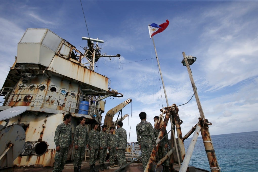 Philippine marines pictured on the BRP Sierra Madre days after the alleged incident. Photo: Reuters
