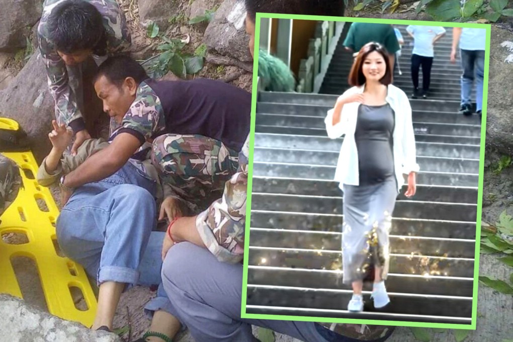 A woman from China who lost the baby she was carrying when her husband pushed her off a cliff in Thailand five years ago has delighted social media by announcing that she is pregnant again. Photo: SCMP composite/Douyin/Royal Thai Police