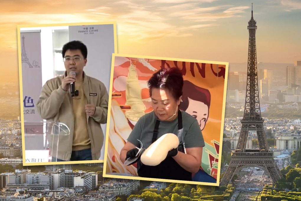 From a food truck to four restaurants in Paris, Guo Zhanglong, from Shandong province in eastern China, introduces knife-cut noodles, enchanting diners worldwide. Photo: SCMP composite/Shutterstock/Baidu/Douyin