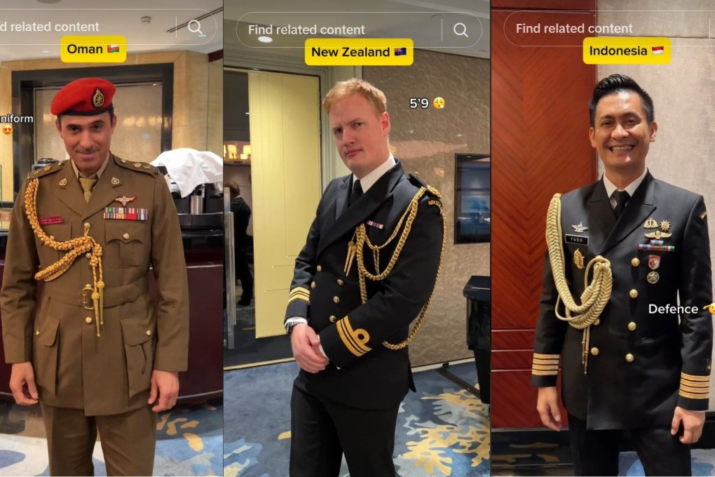 Military personnel featured in the TikTok video on the Shangri-La Dialogue in Singapore on May 31 to June 2. Photo: TikTok/ @mindefsg